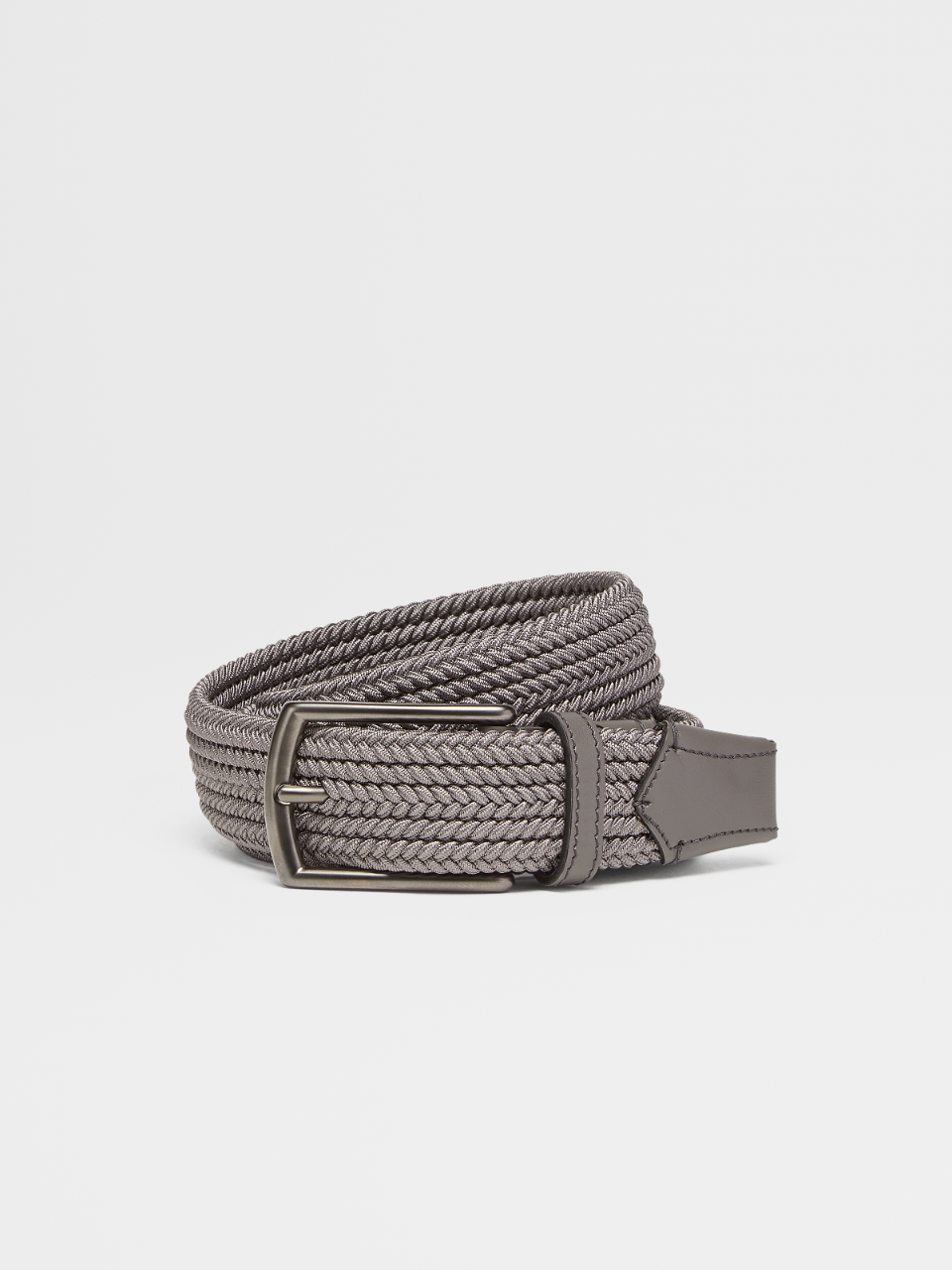Z Vintage Logo Light Grey Elastic Rayon Braided Belt